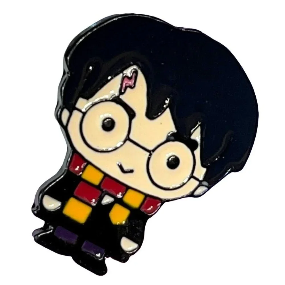Harry Boy Scarf Lapel Pin Glasses Witch Brooch Jewelry Enamel Pin Accessories